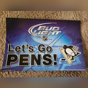 Bud Light Pittsburgh Penguins Let's Go Pens Poster